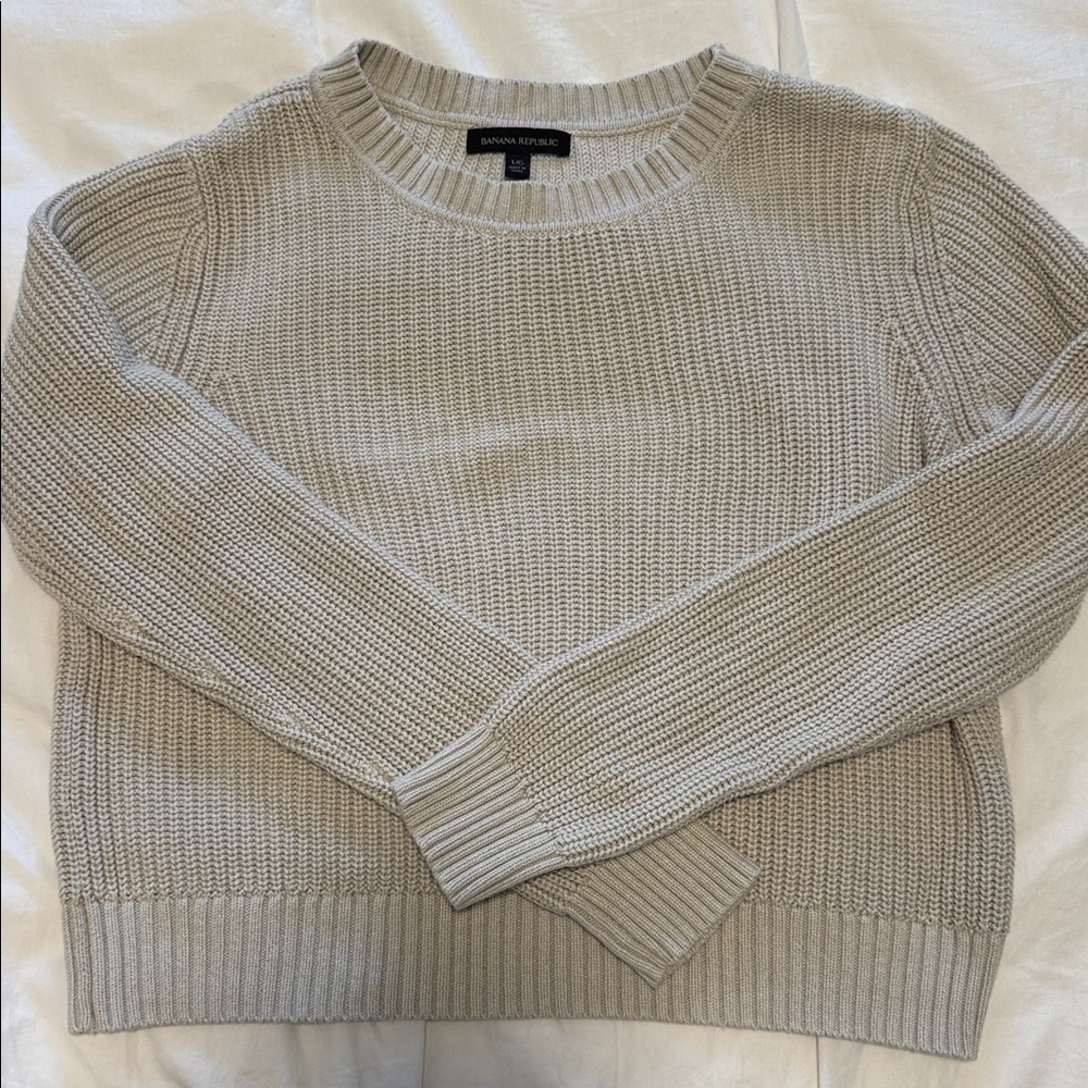 Banana Republic beige Cream Knit Pullover